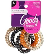 Goody Dentless Spiral Hair Ties, Hair Coils - 5 Ct, Neutral Tones, Phone Cord Hair Ties, Secure H...