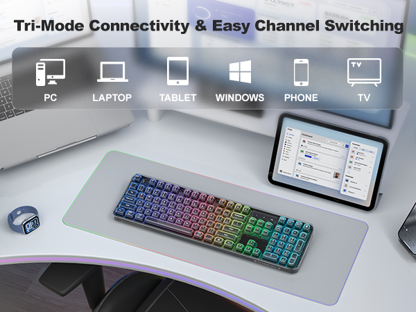 Tri-mode keyboard