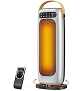 KQPZ Space Heater, 1500W PTC Ceramic Electric Heaters for Indoor Use with Remote, 4 Levels Room H...