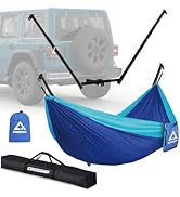 CROSSHIP Hitch Mount Hammock Stand - Includes Parachute Nylon Hammock &amp; Storage Bag - for 2'' Rec...