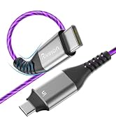USB C to USB C Cable, Light up iPhone 15 Charger Cord 6ft, 60W/3A LED Type C Fast Charging Cable ...