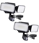 LUTEC 2 Pack 21W Plug in Motion Sensor Light Outdoor, Flood Lights Outdoor Motion Sensor,2500LM, ...