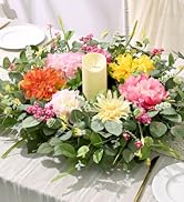 Waipfaru Spring Wreaths for Front Door Outside, 24in Summer Wreaths Easter Wreath, Large Front Do...