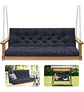 GPQAWER Outdoor Swing Cushions,Waterproof Swing Cushions 3 Seater Replacement with Backrest,Outdo...