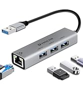 velolink USB ethernet Adapter, USB 3.0 hub with ethernet,4-in-1 3.0 Hub with Gigabit Ethernet Ada...