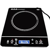 OMEO Portable Induction Cooktop Hot Plate Countertop Burner 1800 Watts Induction Burner with LCD ...
