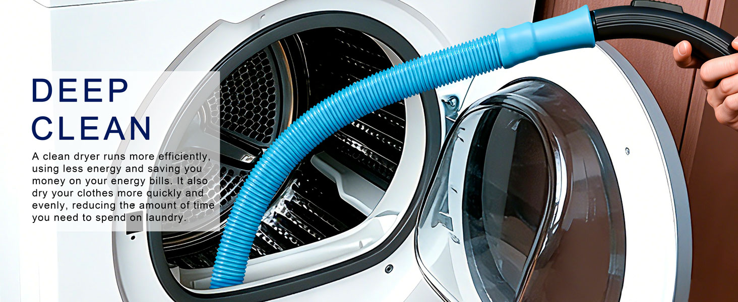 Dryer Vent Cleaner Kit - Dryer Lint Brush and Flexible Vacuum Hose