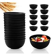Lazycorner 12 Pcs Wheat Straw Cereal Bowls 26 Oz Wheat Straw Bowls Set Reusable Plastic Bowls for...