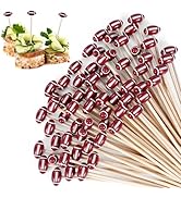 [50 PCS] Football Cocktail Picks Party Decorations - 4.7 inch Cocktail Toothpicks for Appetizers,...