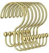 Shower Curtain Hooks, OEH Shower Curtain Rings, Gold Shower Curtain Hooks Rust Proof, Decorative ...
