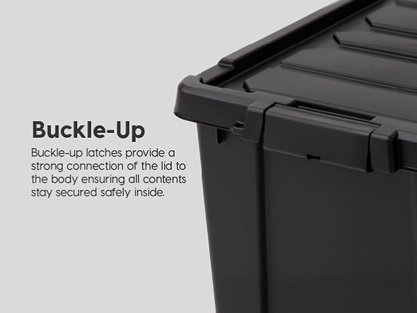 Lockable Storage Bins with Lids Heavy Duty, Stackable Containers, Garage Organizing Bins Moving Tubs