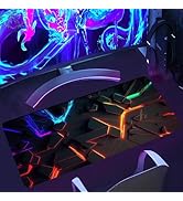 SparkLia 3D Neon Geometric Gaming Mouse Pad – Blacklight Large Extended Glow in the Dark E-Sports...