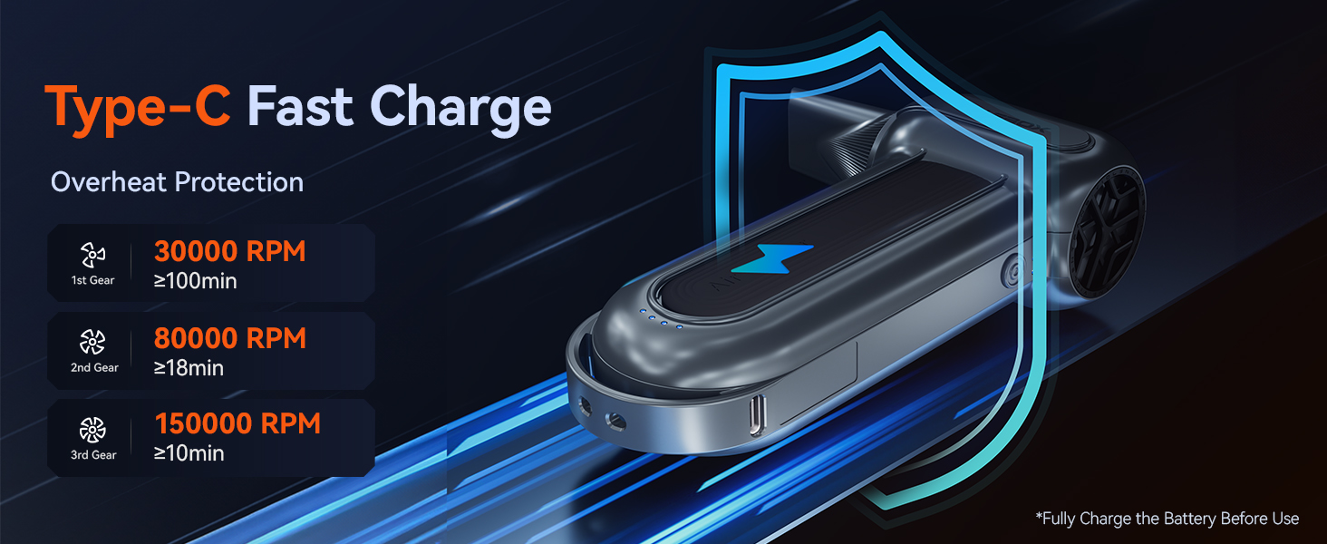 wolfbox electric air duster, 6000mAH, adjustable jet dry blower