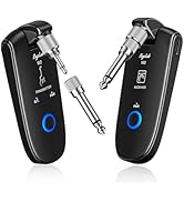 POGOLAB UHF Wireless Guitar System with BT Function, Rechargeable Guitar Wireless Transmitter Rec...