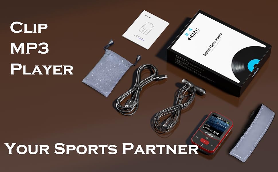 OTG 64GB MP3 Player with Clip Bluetooth 5.3 FM Radio, Voice Recorder for Sport Running 128GB TF Card