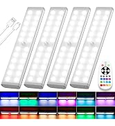 Diomart Under Cabinet Lighting Wireless, RGB Rechargeable Motion Sensor Light Indoor Night Lights...