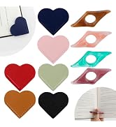 AssHMKIT Thumb Book Holder, Bookmark Set, Including 4 Page Holder and 6 Leather Heart Shaped Book...