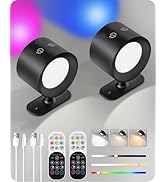 GOEBLESON Battery Operated Wall Sconce Set of 2, Rechargeable Wall Lights with Remote Control, 3 ...