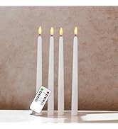 Ni-JASW White Flameless Taper Candles with Remote, Flickering Battery Powered LED Candlesticks Se...