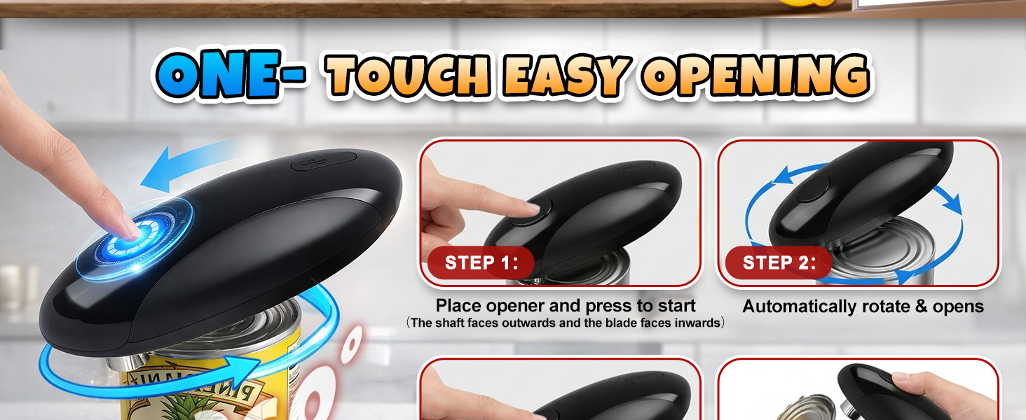 Four steps to opening a can
