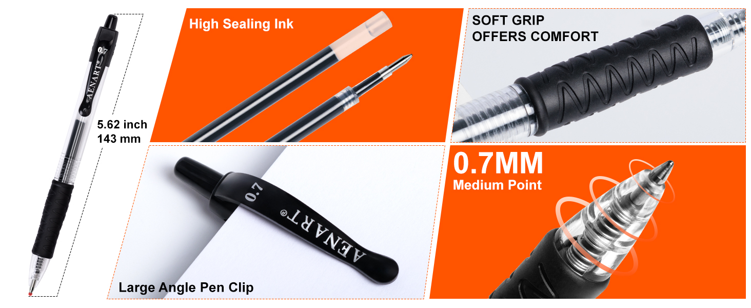  Gel Ink Rollerball Pens