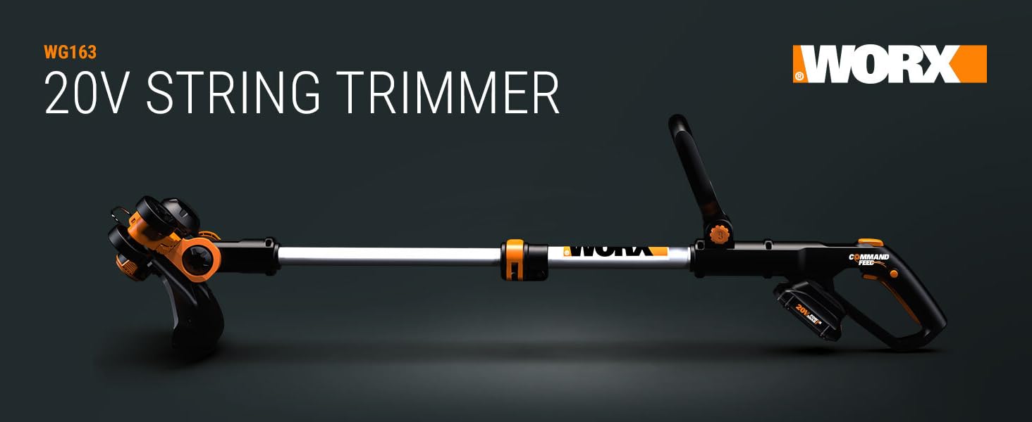 WORX WG163 GT String Trimmer; 20V; power share; cordless; 2.0 Amp Hour battery