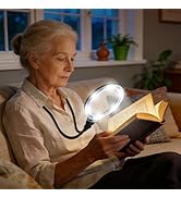 HUIBOER 10X Magnifying Glass with Light Hands Free, Rechargeable 1200 mAh Battery, 4.6 Inch Lens,...