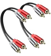 JSADZKJ 2RCA Video Extension Cable 2RCA Male to 2RCA Male Short Subwoofer Cable 2RCA to 2RCA Cabl...