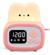 QANYI Timer Clock Night Light for Kids, Tiny Hand Size Portable LED Clock Lamp Kids Desktop Timer...