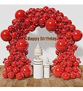 KAWKALSH Red Balloon Arch Kit 111Pcs 18 12 5 Inch Latex Party Balloons Garland for Birthday Baby ...