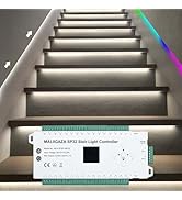 Motion Sensor LED Stair Controller, 32 Channel PIR Motion Sensor Dynamic Staircase Running Flow L...