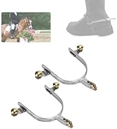KUIDAMOS Spurs for Boots Men, 1Pair Stainless Steel Horse Spurs Western Style Spur with Hand Carv...