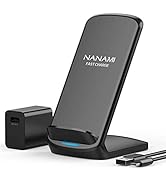 NANAMI Fast Wireless Charger, Qi Certified Wireless Charging Stand with QC3.0 Adapter USB Charger...