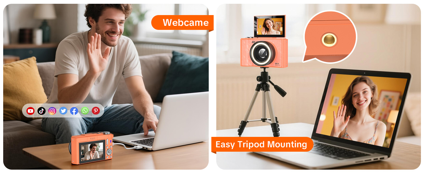Vlog camera can be connected to a computer as a webcam