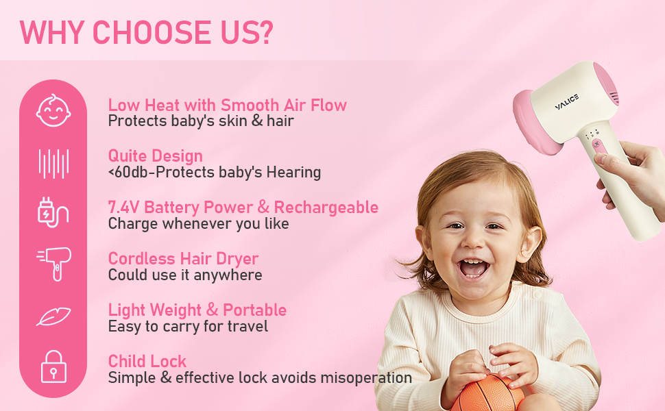 Cordless Kids Hair Dryer