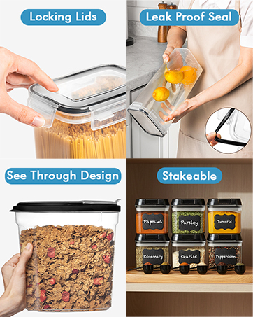 containers with lids containers cereal dispenser food storage containers with lids rice dispenser