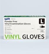 Supmedic Vinyl Disposable Exam Gloves, Black 4 Mil Powder-Free Latex-Free Medical Food Safe Cooki...
