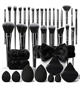 HGHDBT 36Pcs Black Makeup Brushes Set Professional Makeup Kit Multi-functional Makeup Tool Set wi...