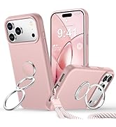 Rockaway for iPhone 17 Pro Max Case [Double Ring Stand &amp; Wrist Strap], Liquid Silicone Phone Case...