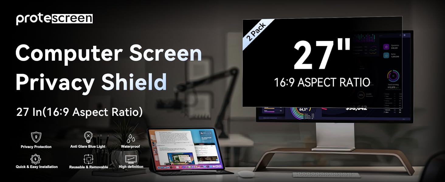 27 Inch privacy screen for monitor