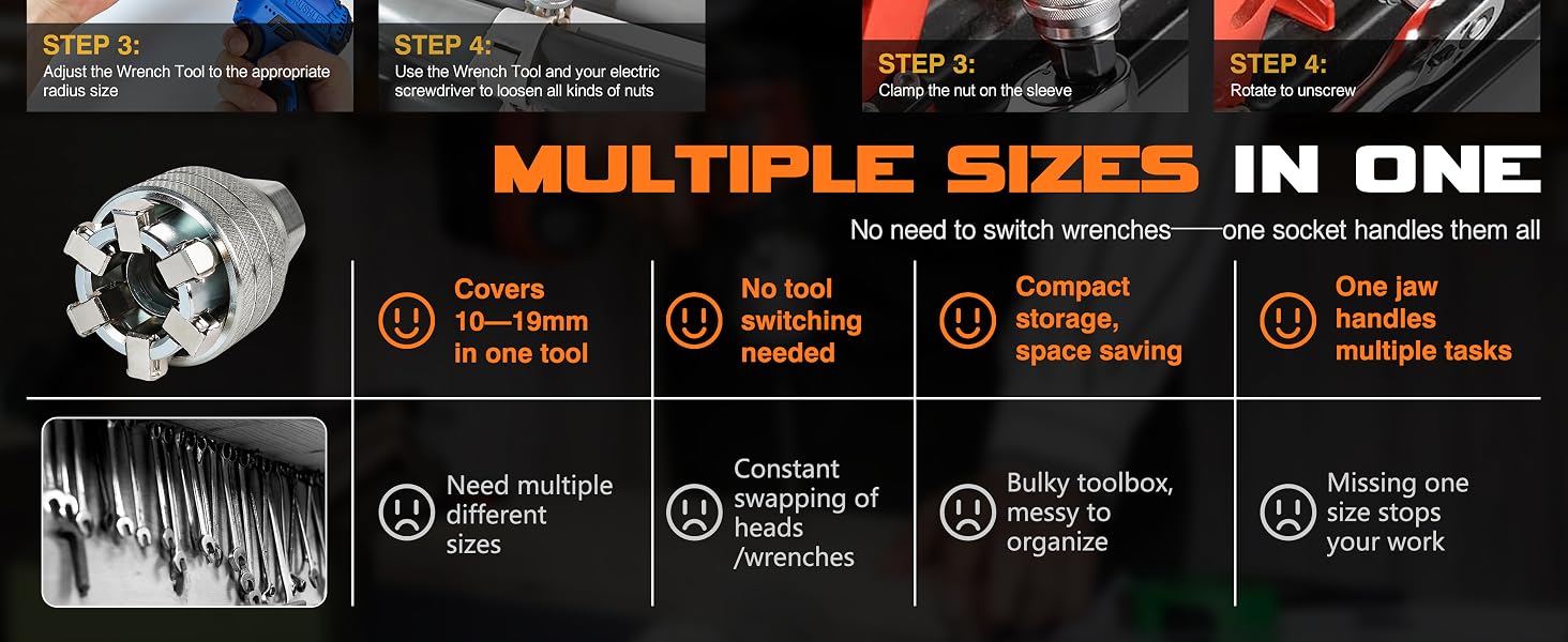 Universal Socket vs Standard Set Space Saving Multi Size