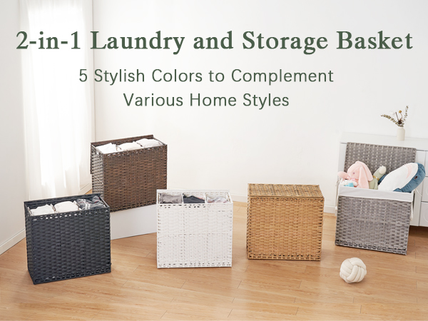 Laundry Hamper with Lid Laundry Basket 132 L