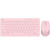 Rii RKM709 2.4 Gigahertz Ultra-Slim Wireless Keyboard and Mouse Combo, Multimedia Office Keyboard...