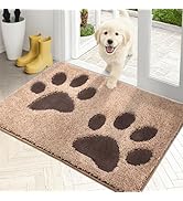 PURRUGS Dirt Trapping Door Mat 20" x 31.5", Non-Skid/Slip Machine Washable Microfiber Entryway Ru...