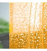 Ga-Geetopia Fall EVA Orange Thin Shower Curtain Liner, Pebble Pattern 72x72 Inch Lightweight Plas...