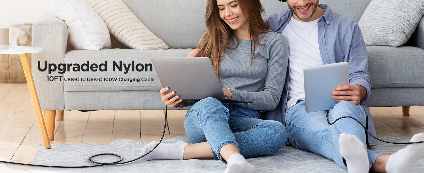 10FT USBC to USBC Cable 100W Fast Charging
