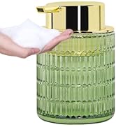 Tonxus Foam Soap Dispenser, Green Glass Foaming Soap Dispenser, 10 Oz Refillable Hand Soap Dispen...