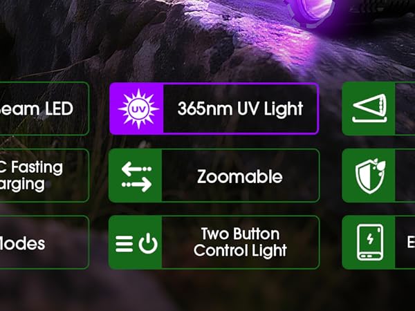 uv flashlight rechargeable