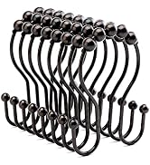 Bathway Shower Curtain Hooks Bronze Shower Curtain Rings Rust Proof Double Hook Shower Curtain Ho...