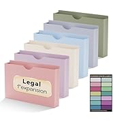 NORDUN Plastic 1 Inch Manila File Jackets,Legal Size,12 Pack Manilla Pocket Folders,Expandable Fi...